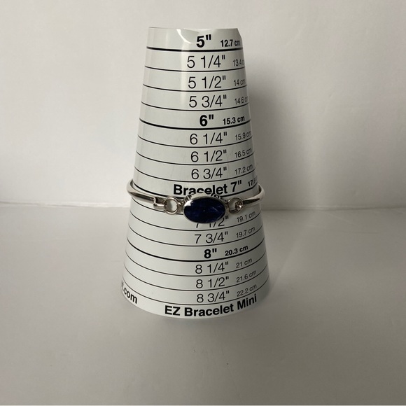 Vintage Silver and Blue Lapis Bangle - Picture 3 of 8